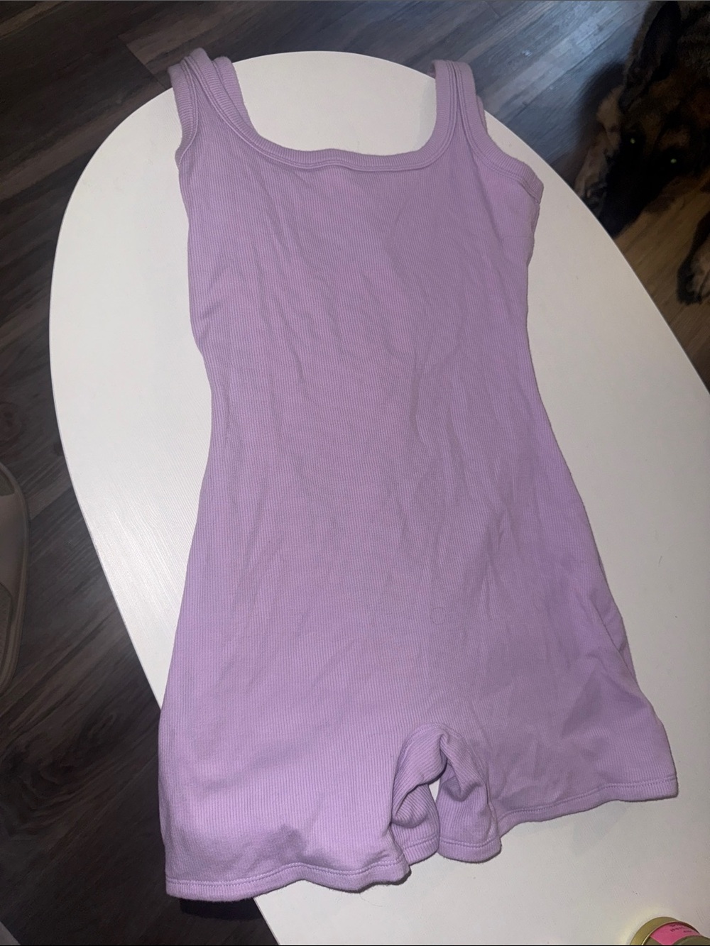 Lilac Ribbed Tank Romper - Women